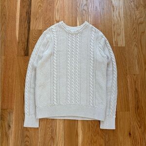 Goodfellow & Co White Retro Cable Knit Pullover Sweater Cotton Acrylic Medium